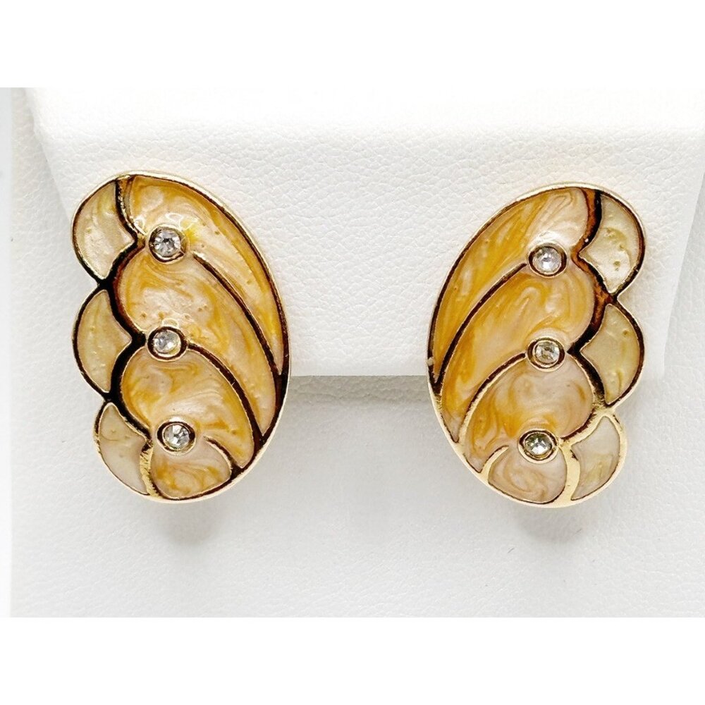 KJL Kenneth Jay Lane Avon Papillon Collection Enamel Butterfly Clip On Earrings